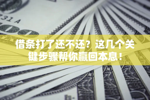 武汉借条打了还不还？这几个关键步骤帮你赢回本息！